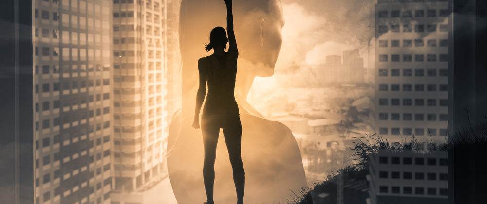 Silhouette,Of,Super,Strong,Successful,Business,Woman.,Mental,Strength,,Determination,